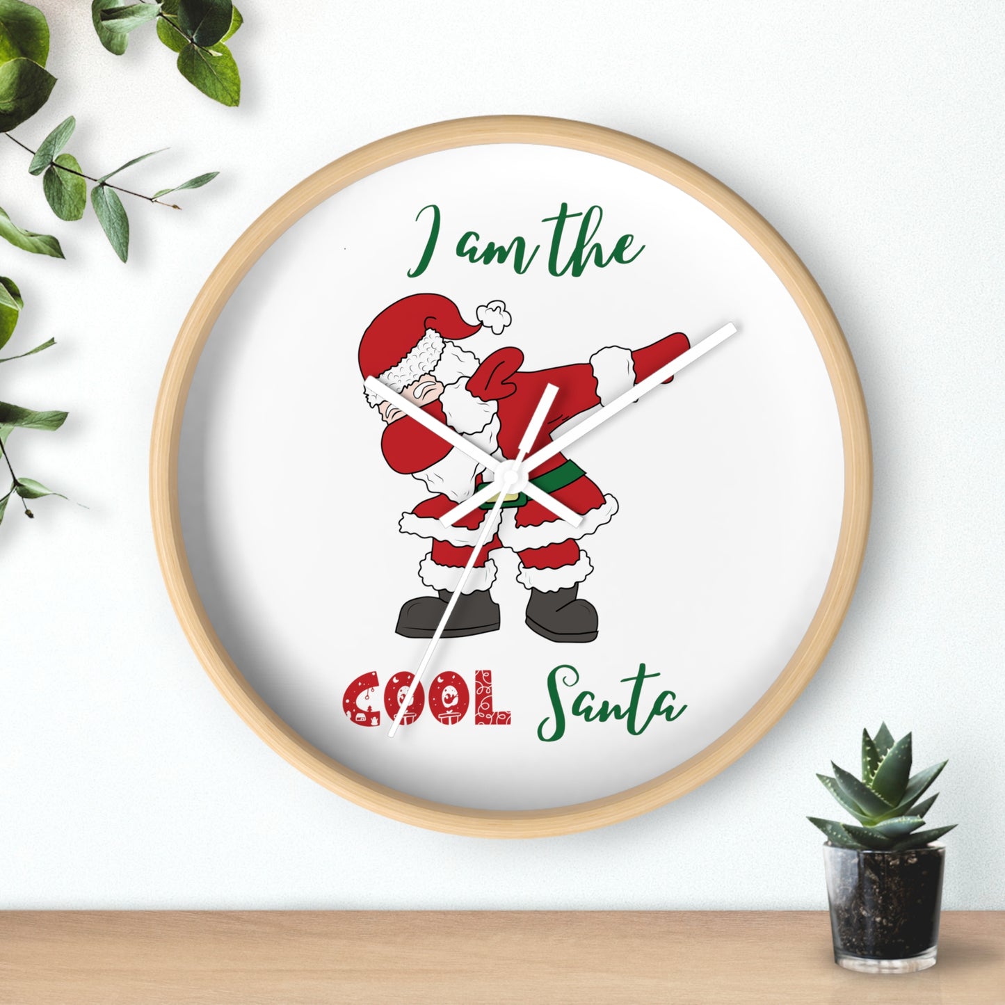 Funny Cool Santa Wall Clock present for Christmas - I am the cool Santa