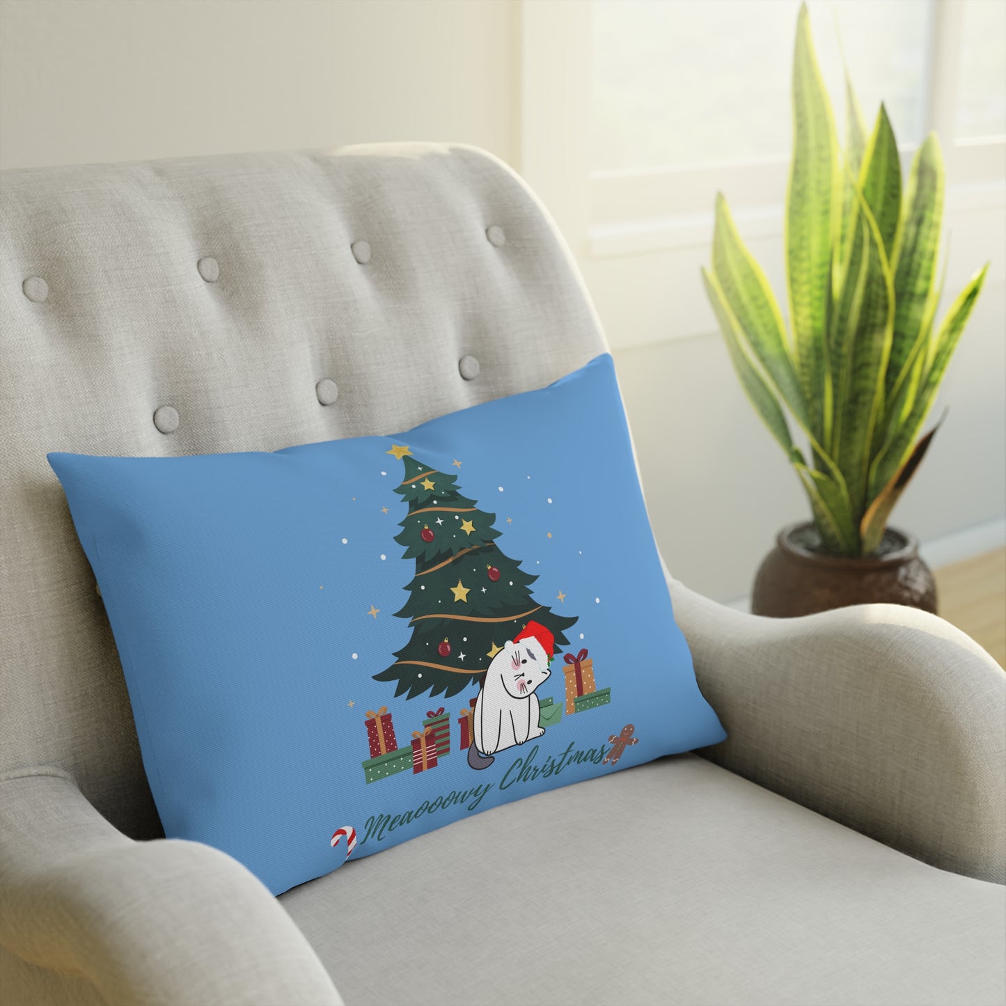 Cat lover funny Christmas Cushion - Pillow