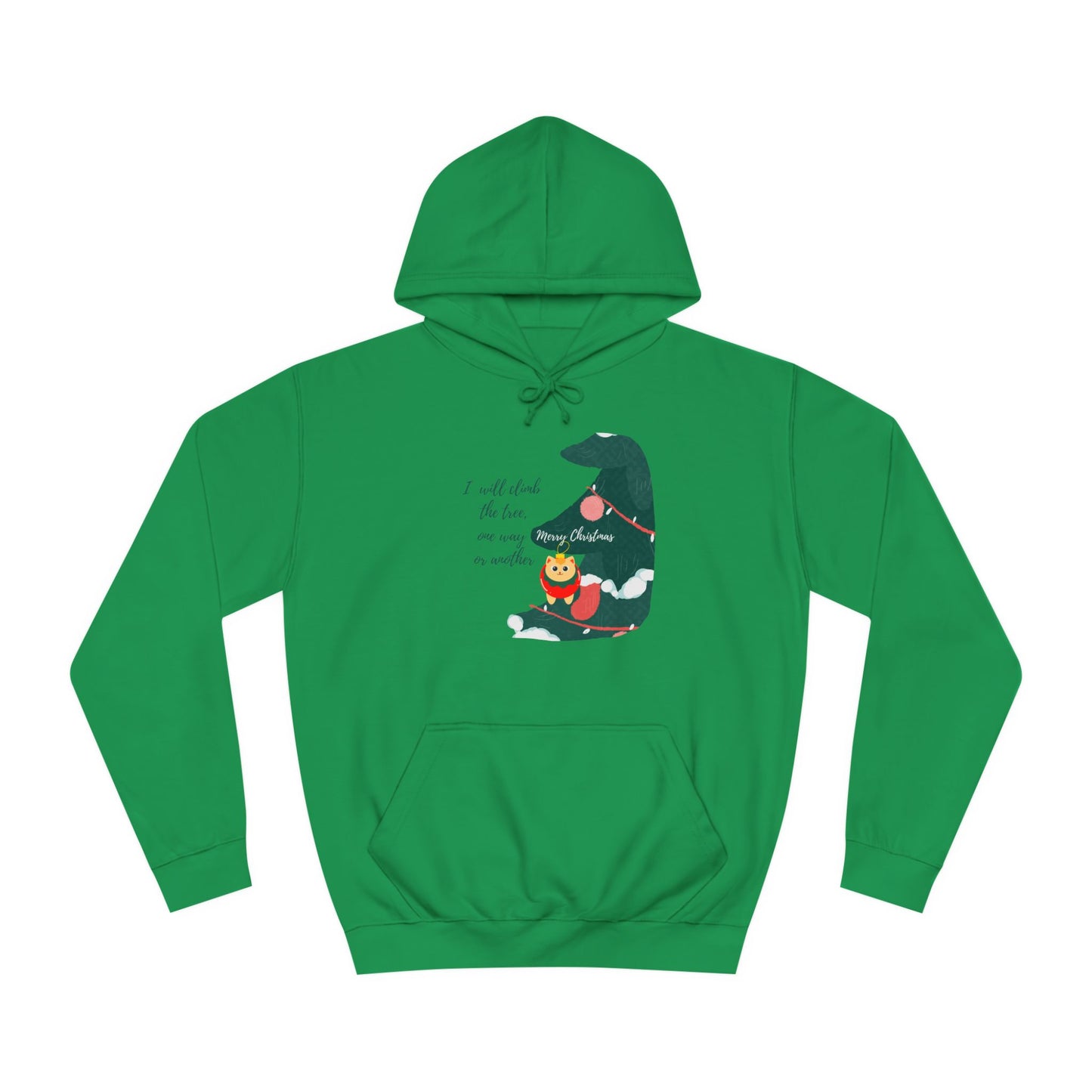 Cat lover Hoodie for christmas - Climbing in the christmas tree