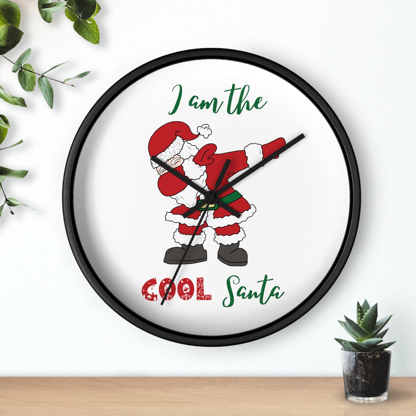 Funny Cool Santa Wall Clock present for Christmas - I am the cool Santa
