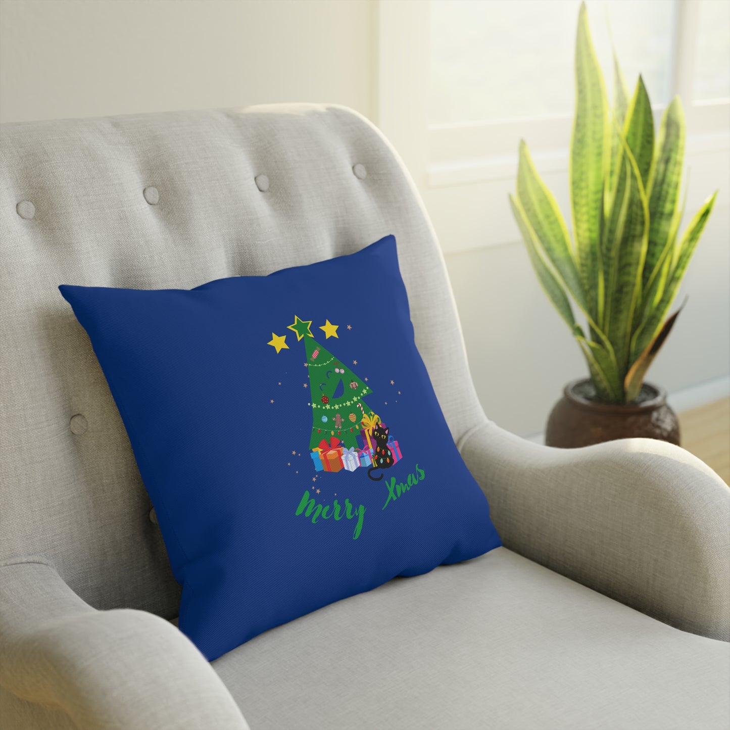 Funny Merry Xmas Tree Cushion - Pillow