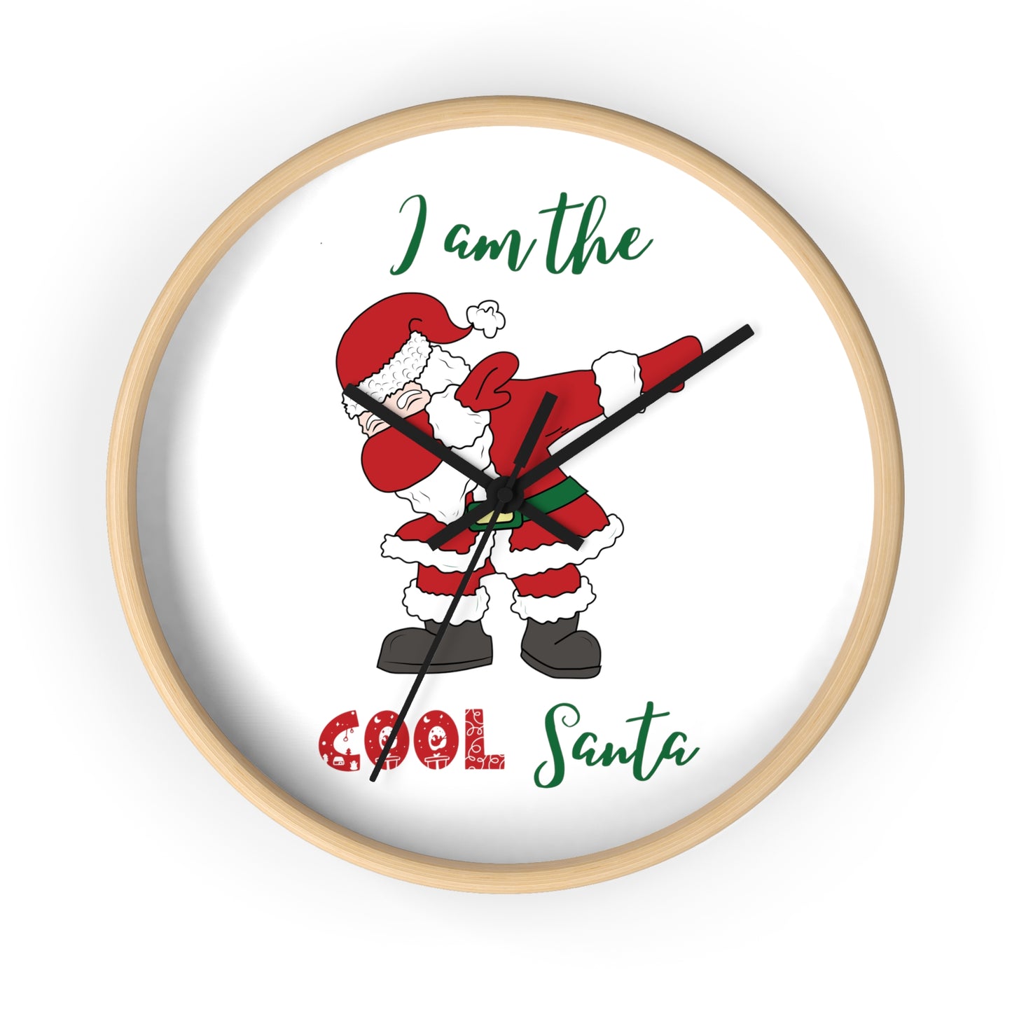 Funny Cool Santa Wall Clock present for Christmas - I am the cool Santa