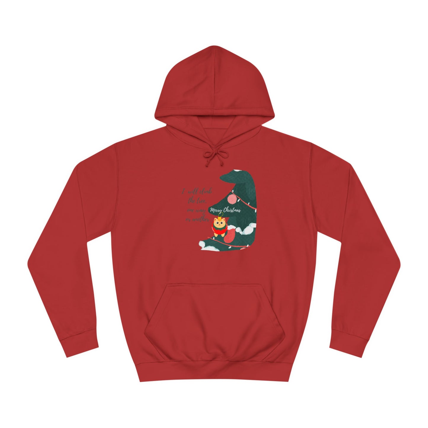 Cat lover Hoodie for christmas - Climbing in the christmas tree