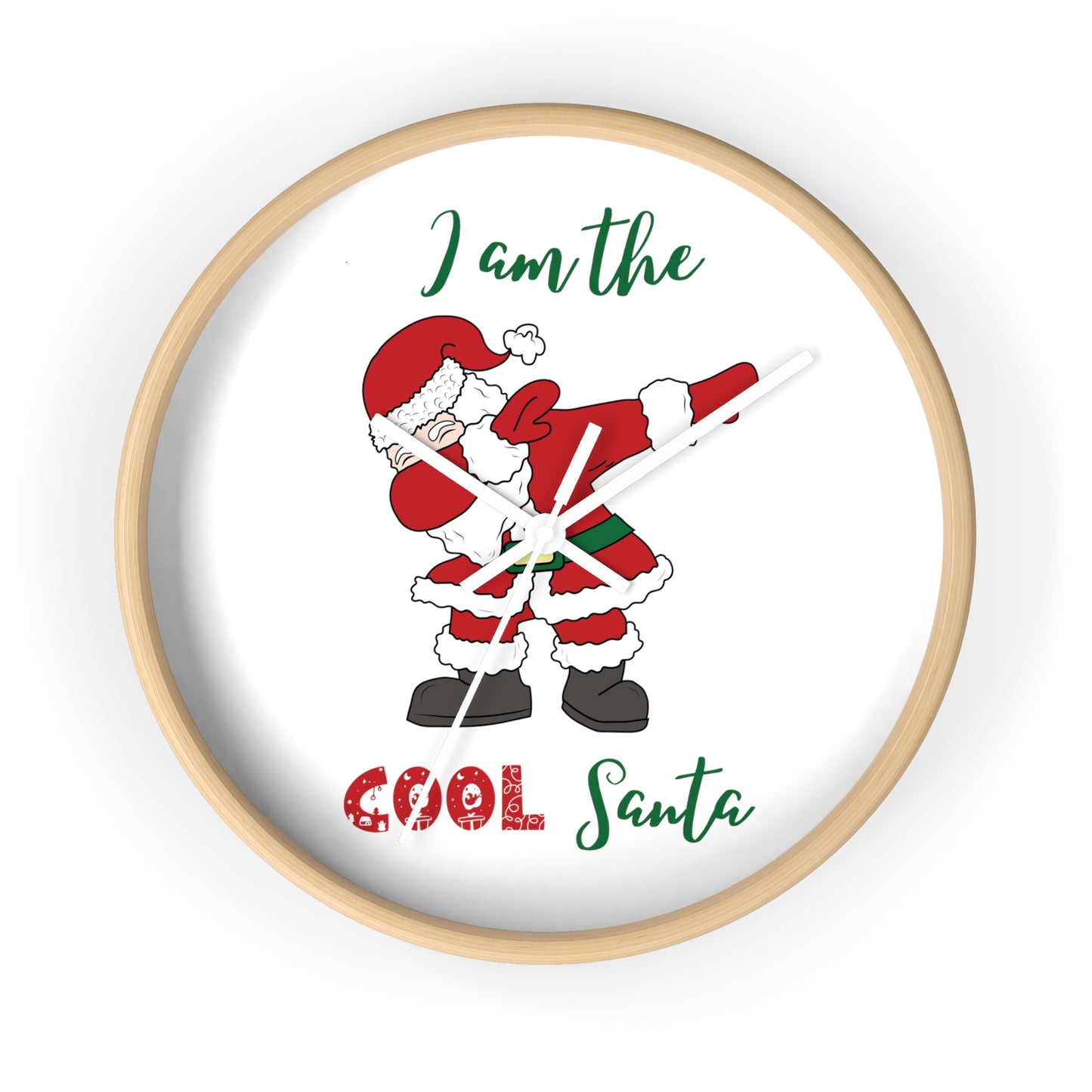 Funny Cool Santa Wall Clock present for Christmas - I am the cool Santa