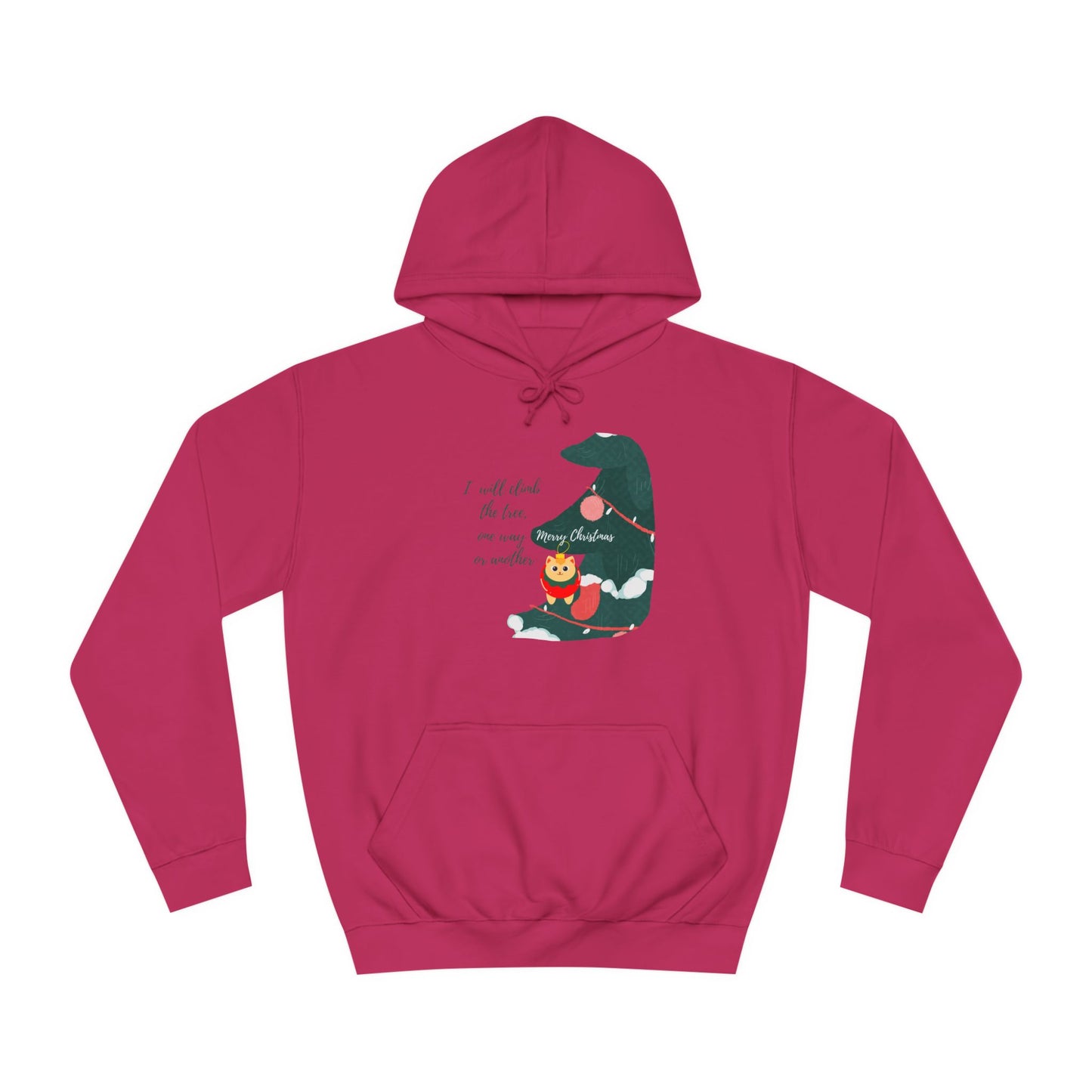 Cat lover Hoodie for christmas - Climbing in the christmas tree