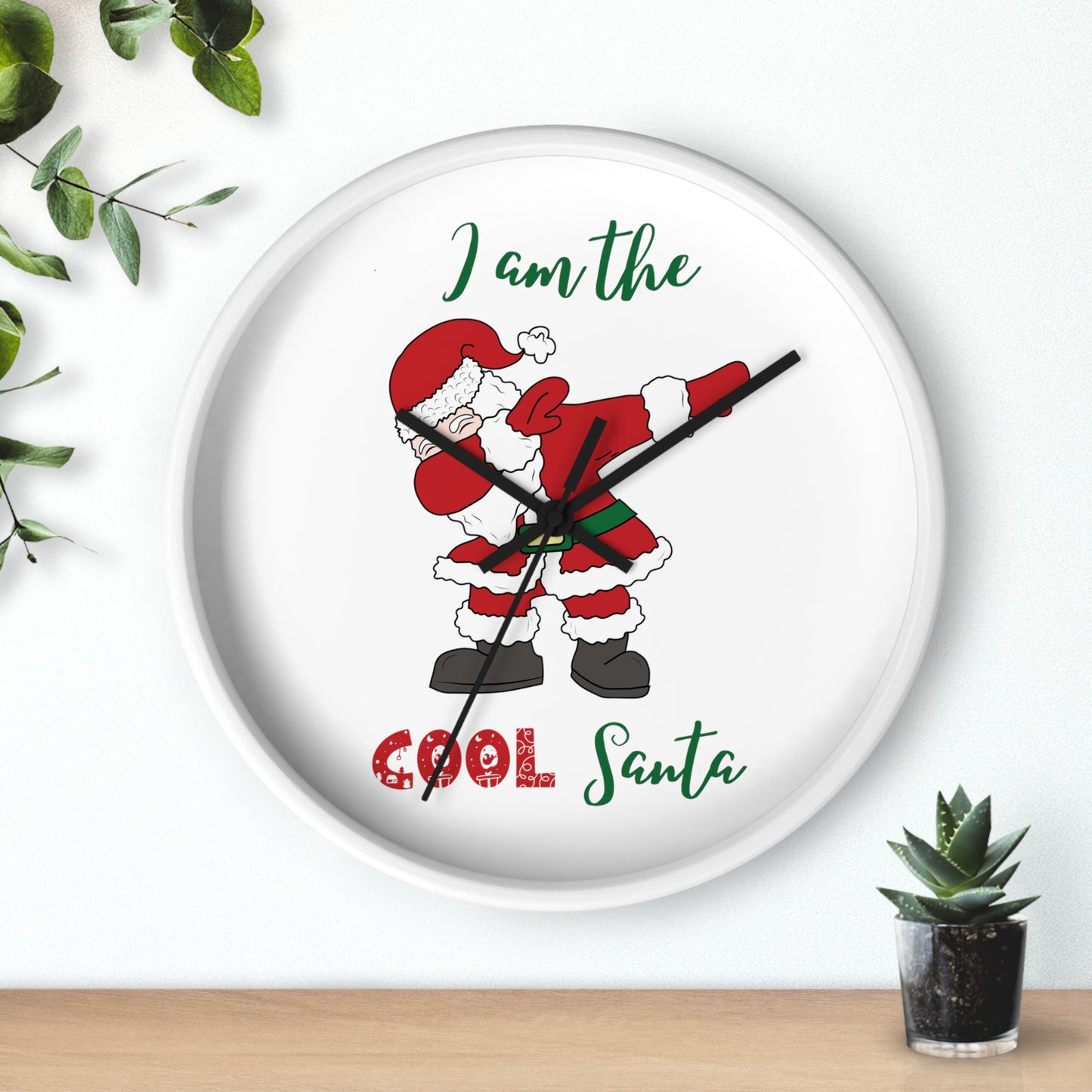 Funny Cool Santa Wall Clock present for Christmas - I am the cool Santa