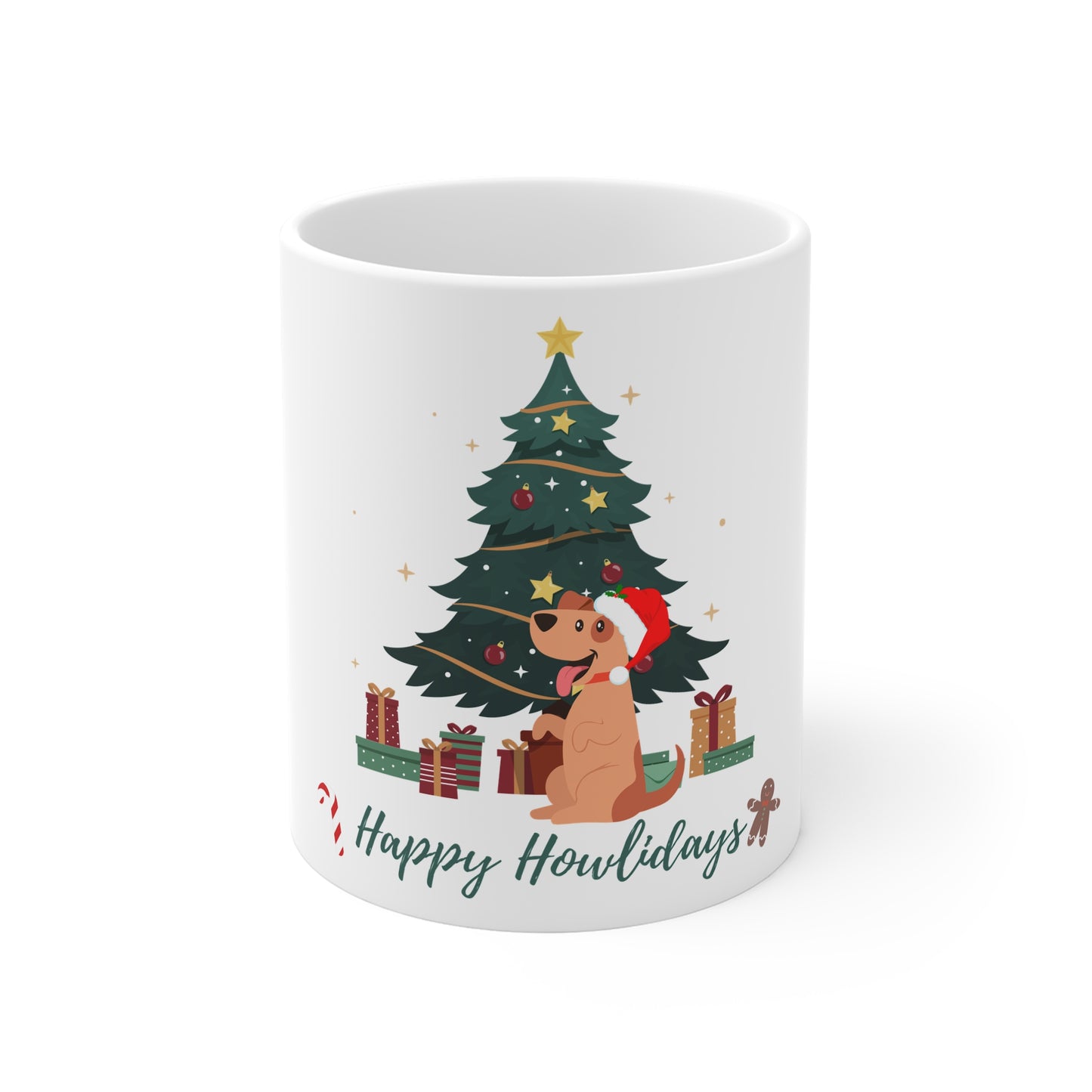 Mug for Dog Lovers with Funny Christmas Message - 11oz White