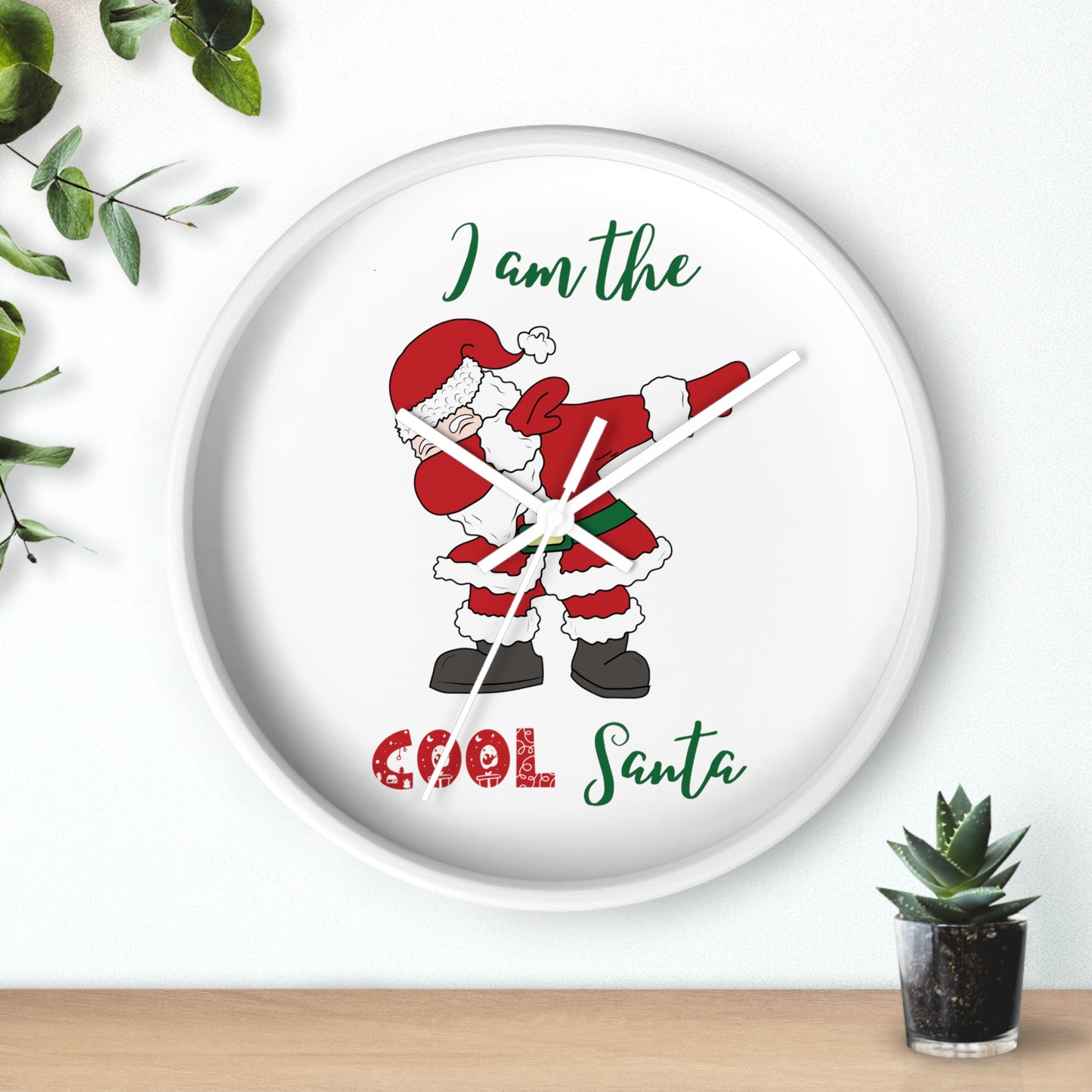 Funny Cool Santa Wall Clock present for Christmas - I am the cool Santa