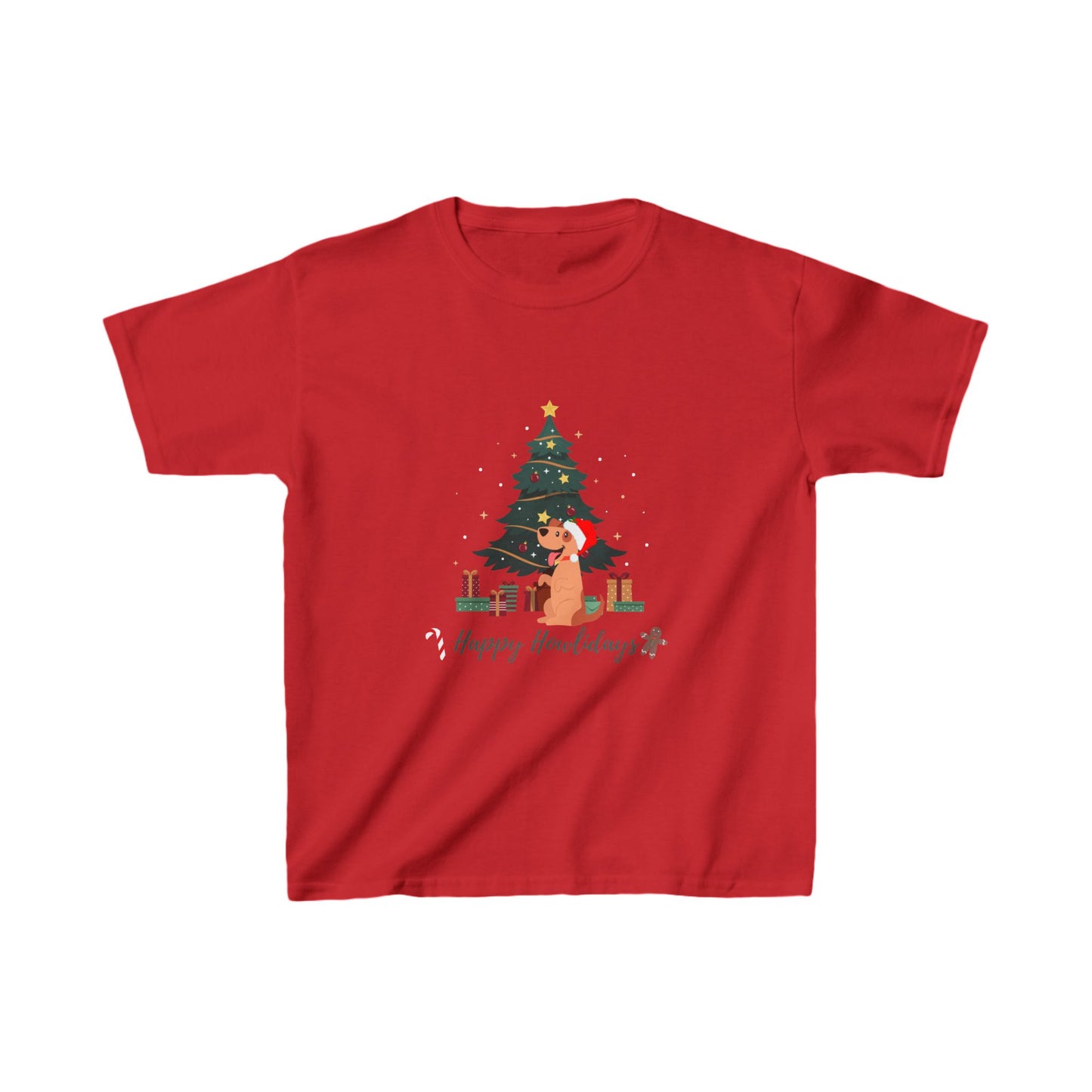 Kids funny dog christmas tree t-shirt Heavy Cotton™ Tee