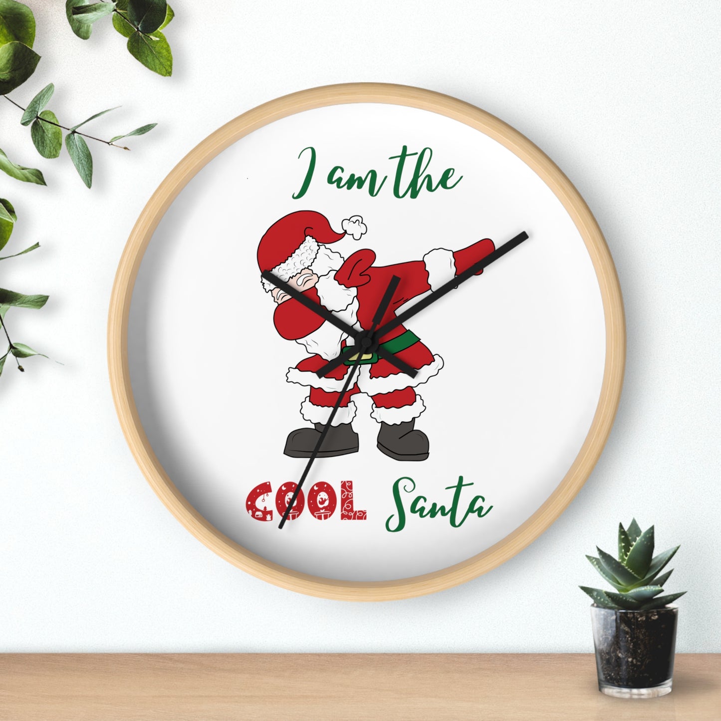 Funny Cool Santa Wall Clock present for Christmas - I am the cool Santa