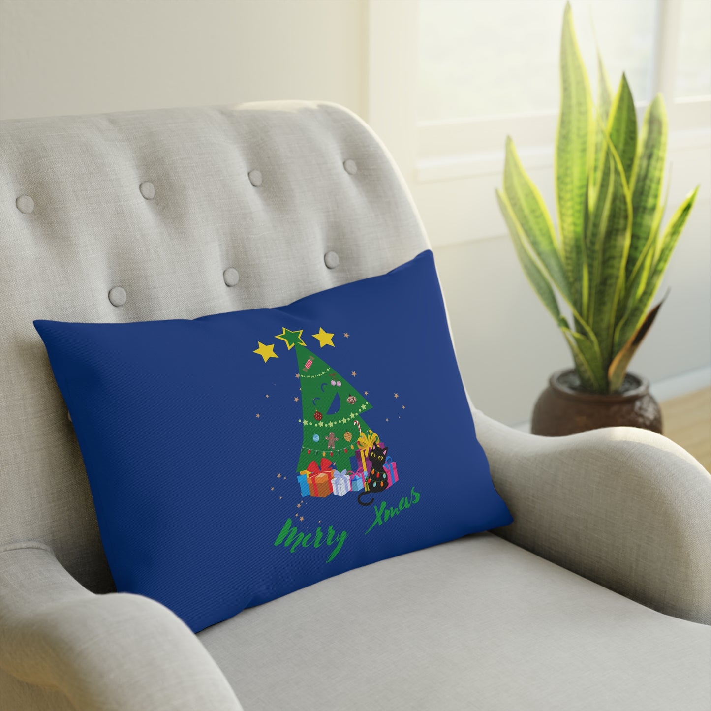 Funny Merry Xmas Tree Cushion - Pillow