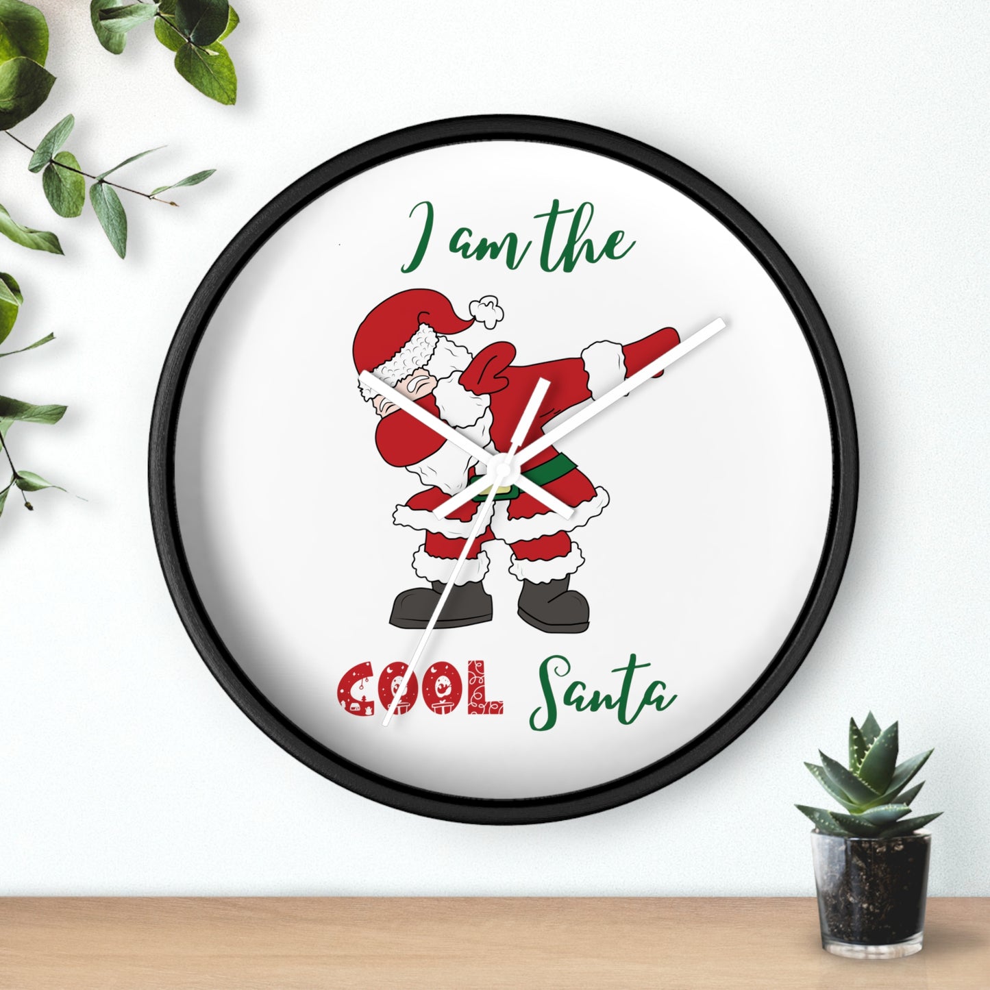 Funny Cool Santa Wall Clock present for Christmas - I am the cool Santa